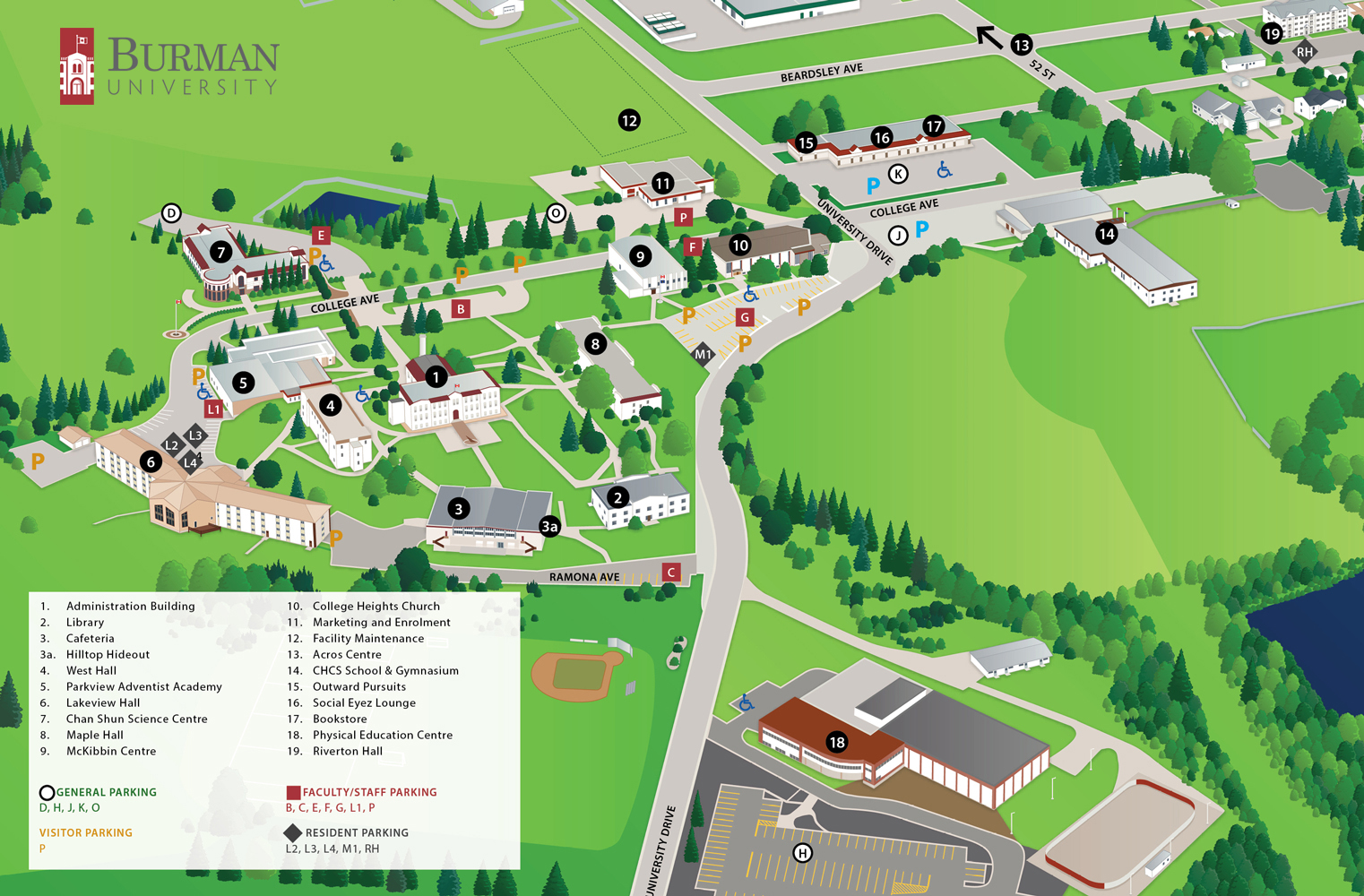 Campus Map Burman University